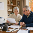 Retired couple reviewing year-end tax planning documents before December deadline