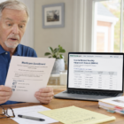 Retired man reviewing Medicare IRMAA income-related monthly adjustment amount letter