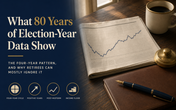 Editorial title card: What 80 Years of Election-Year Data Show — the four-year pattern and why retirees can mostly ignore it