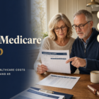 Editorial title card: The Pre-Medicare Gap — bridging healthcare costs between 60 and 65, with ACA, COBRA, and HSA callouts