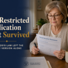 Editorial title card: The Social Security Restricted Application That Survived — why the 2015 law left the survivor version alone
