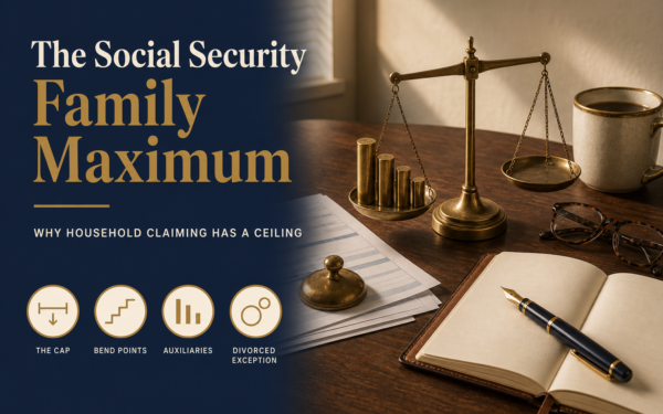 Editorial title-card image: The Social Security Family Maximum — Why Household Claiming Has a Ceiling
